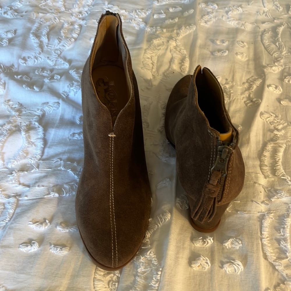 Brown suede boots